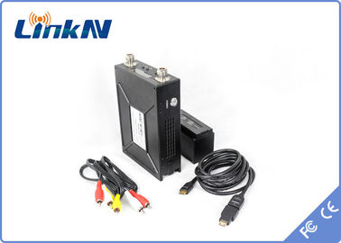 Τηλεοπτική συσκευή αποστολής σημάτων COFDM QPSK HDMI αστυνομίας μακροχρόνιας σειράς με μπαταρίες &amp; χαμηλή καθυστέρηση AES256 CVBS H.264