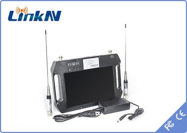 Ο φορητός ασύρματος τηλεοπτικός δέκτης FHD CVBS COFDM QPSK H.264 με 10,1» επιδεικνύει και μπαταρία