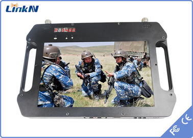 Αποδέκτης COFDM HDMI CVBS με μπαταρία και έγχρωμη οθόνη υψηλής ευαισθησίας διπλές κεραίες AES256 DC 12V
