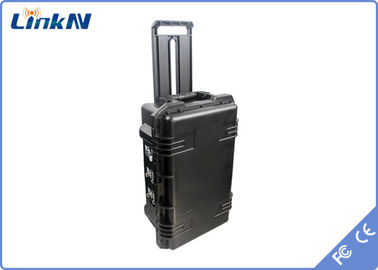 COFDM Βίντεο δέκτη βαλίτσας 4 καναλιών IP65 με μπαταρία και οθόνη AES256 H.264 DC 12V