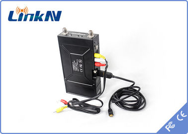 Τηλεοπτική συσκευή αποστολής σημάτων COFDM QPSK HDMI Manpack αστυνομίας &amp; χαμηλή κρυπτογράφηση καθυστέρησης AES256 CVBS H.264