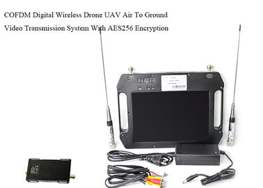 UAV μακροχρόνιας σειράς τηλεοπτική σύνδεση SDI CVBS COFDM Tx &amp; διπλή κρυπτογράφηση υποδοχής AES256 ποικιλομορφίας κεραιών εξαρτήσεων Rx